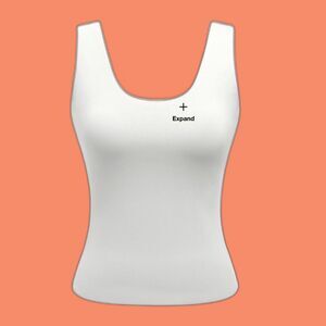 Cider Contour Double Layered U-neck Solid Tank Top, White, Size M-NWT